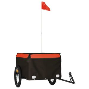 vidaXL Přívěs na jízdní kolo černo-oranžový 45 kg železo