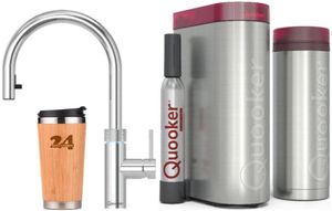 »QUOOKER FLEX Zugauslauf Chrom VAQ PRO3 mit CUBE 2 *Der Wasserhahn, der alles kann! (3XCHRCUBE)« (2-St) 100°C Kochendwasserhahn mit Trinkwassersystem