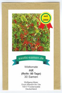 Wildtomate rot - krankheitsresistent - auch für den Kübel oder Hängeampel - 30 Samen