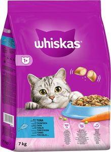 Whiskas Adult 1+ Trockenfutter Thunfisch, 7kg (1 Packung) - Katzentrockenfutter für erwachsene Katzen