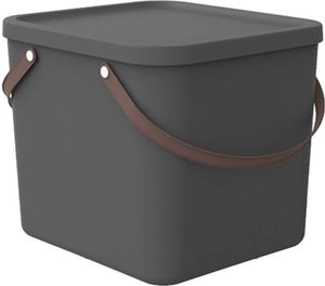 Pudełko do przechowywania Rotho 40L Albula - Plastikowe pudełko z pokrywką - Pudełko do układania w stos 39,5 x 38,0 x 34,0 cm - Plastikowe pudełko Organizer Uniwersalne pudełko