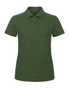 B&C Damen Polo Shirt T Shirt Kragen Basic Poloshirt T-Shirt kurzarm, Größe:L, Farbe:Bottle Green