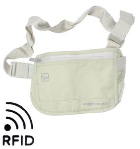 RFID protected Gürteltasche unter Kleidung versteckt, beiger Geldgürtel - 675