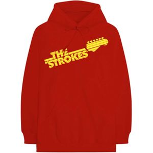 The Strokes - Mikina s kapucí a logem pro muže/dámy Unisex RO4988 (L) (Červená)