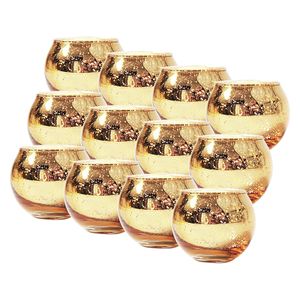 12PCS Glas Votiv Teelicht Kerzenhalter Gefleckt Gold Kerzenhalter für Hochzeiten Parteien und Home Dekoration Farbe EIN