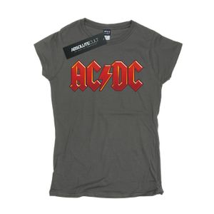 AC/DC - "Dark Red Logo" T-Shirt für Damen BI4182 (M) (Holzkohle)