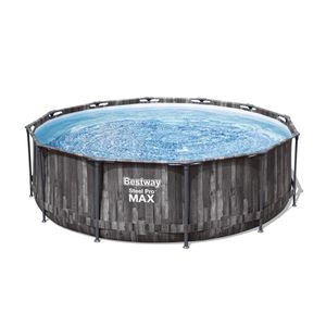 Steel Pro MAX™ Solo Pool ohne Zubehör Ø 366 x 100 cm, Holz-Optik (Mooreiche), rund