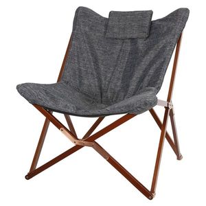 OUTLIV. Schmetterling-Sessel Holz/600D Polyester Dunkelgrau|Braun