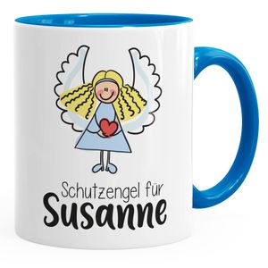 SpecialMe® Schutzengel Namenstasse personalisierte Kaffee-Tasse mit Namen persönliche Geschenke blau Keramik-Tasse