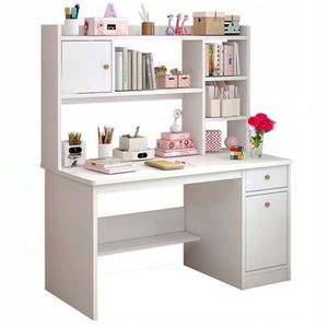 Biurko komputerowe białe nowoczesne 7 półek loft Biurko komputerowe białe nowoczesne 7 półek loft