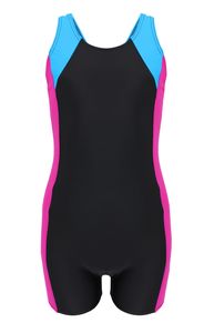 Aquarti Mädchen Badeanzug mit Bein Ringerrücken, Farbe: Schwarz / Amarant / Türkis , Größe: 164