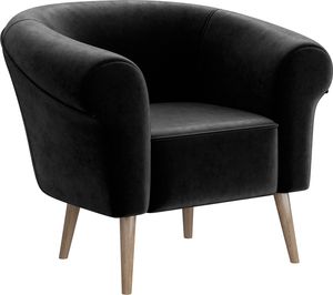 MEBLINI Sofa Sessel für Wohnzimmer - Mini Lounge für eine Person - Loungesessel - Armlehnstuhl - Armchair - EMILIA - 1 - Schwarz Samt