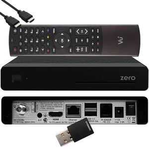 VU+ Plus Zero Linux Full HD Sat Receiver - Schwarz + 300 Mbits Wifi Stick