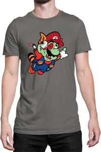 Mario Zombie Fly Herren T-shirt Super Mario Bros Luigi Bowser, XL / Dunkelngrau