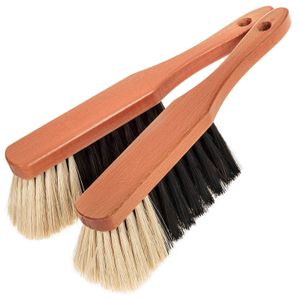 SIDCO Handbesen Rosshaar 2 x Handfeger Handkehrbesen Holz lackiert Rosshaarbesen Besen