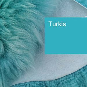 Top Öko Lammfell Schaffell Felle Türkis Turkis Hellblau Neu L-Xl 100Cm - 120Cm
