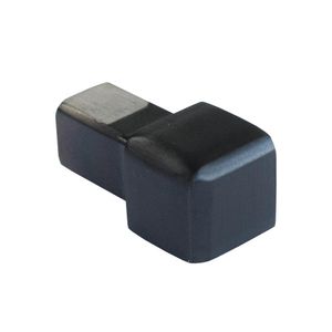 Dalsys Endstück für Fliesenschiene Quadratprofil Edelstahl Schwarz gebürstet Höhe 8mm, Fliesenprofil