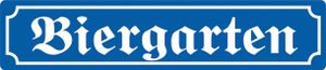 Biergarten, Sraßenschild - Magnet, Blech 16 x 3,5 cm, STR-M 001