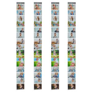 4er Set Fotovorhang mit 15 Fototaschen 10x15cm für Bilder im Querformat Fotohalter Bildervorhang Bilderhalter Foto Vorhang