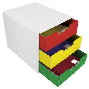 TimeTEX Schubladen-Box A4 "ColorFIT" mit 3 Schüben, aus Pappe
