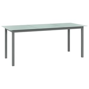 vidaXL Záhradný stôl Light Grey 190x90x74 cm Hliník a sklo