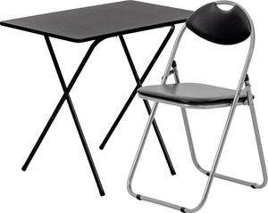 Harbour Housewares Holzklapp Schreibtisch und Stuhl Set - Kleiner Home Office Workstation fÃ1/4r PC Laptop-Studie - Schwarz / Schwarz Harbour Housewares Holzklapp Schreibtisch und Stuhl Set - Kleiner Home Office Workstation fÃ1/4r PC Laptop-Studie - Schwarz / Schwarz