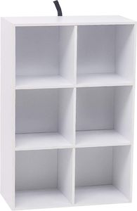 WOLTU Bücherregal 6 Fächer, Würfelregal, Standregal aus Holzwerkstoff, Aufbewahrungsregal Büroregal Aktenregal, 59,6x89x29 cm (BxHxT), Weiß