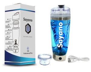 Sayano Professional Plus - Elektrischer Eiweißshaker/Proteinshaker (USB) mit Behälter (Silber, 600ml)