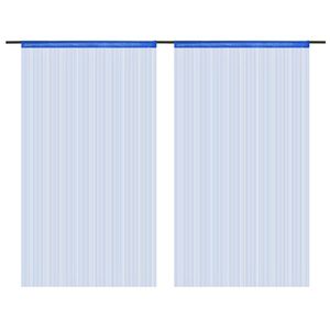 vidaXL Fadenvorhänge 2 Stk. 100 x 250 cm Blau