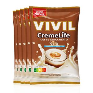 VIVIL Creme Life Latte Macchiato Sahnebonbons ohne Zucker | 5 Beutel x 110g