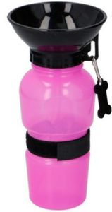 Transportable Trinkflasche Hund unterwegs Reise Mobil Wasser Spaziergang Outdoor pink