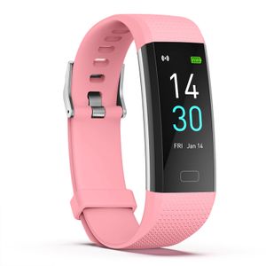 S5 Sport Smart Watch für Herren Damen Pulsmesser Fitness Tracker mit langer Akkulaufzeit Wasserdicht für Android iPhone, Pink