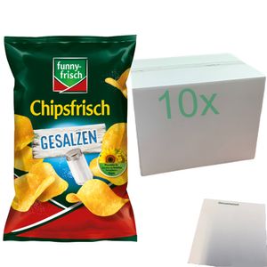 Funny-Frisch Chipsfrisch Kartoffelchips Gesalzen (10 x 150g Tüten) + usy Block