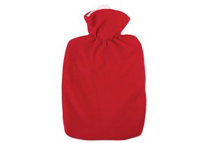 HUGO FROSCH 0411 Wärmflasche 100% Polyester 1,8l Klassik Fleece, rot