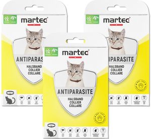 martec PET CARE 3x Flohhalsband Katze Katzenhalsband Ungezieferhalsband Katze gegen Flöhe, Milben, Zecken