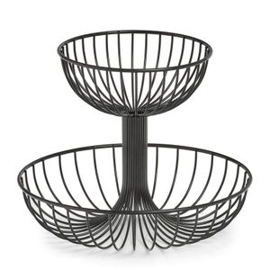 Zeller Present Obstetagere, Metall, 2-lagig, ø 32 x 25,8 cm, schwarz