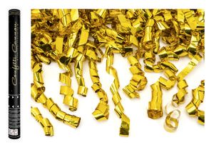 Konfetti Kanone mit Luftschlangen 40cm gold