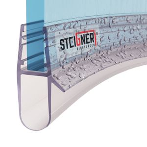 STEIGNER Duschdichtung, 80cm, Glasstärke 5/ 6/ 7/ 8 mm, Vorgebogene PVC Ersatzdichtung für Runddusche, UK17
