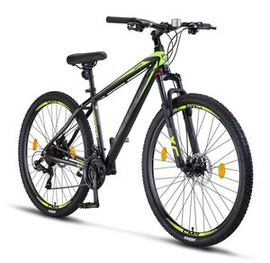 Licorne Bike Diamond Premium Mountainbike Aluminium, Fahrrad für Jungen, Mädchen, Herren und Damen - 21 Gang-Schaltung - Scheibenbremse Herrenrad, einstellbare Vordergabel 26, 27.5 und 29 Zoll