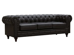 Sofa Chesterfield "Aliza" ohne Verstellfunktion - 204 x 80 x 58 cm - 3-Sitzer  - Braun