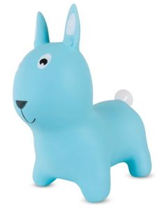 SUN BABY skákacie zvieratká od 1 roka s pumpičkou nafukovacia skákacia hračka z kvalitnej a odolnej gumy modrý králik