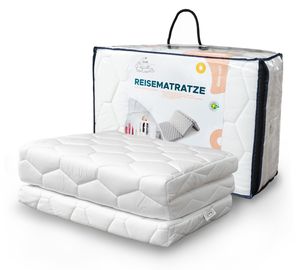 Alcube® Reisebett Matratze 60 x 120 x 7 cm Klappmatratze – für ein Baby Reisebett oder Gästematratze Inkl. Matratzenhülle Weiß