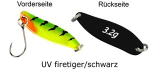 FTM Spoon Hammer Blinker 3,2g - Forellenblinker, Farbe:firetiger/schwarz