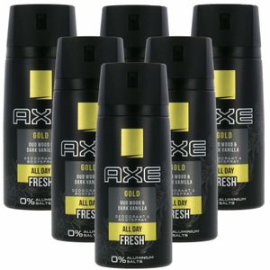 6 x 150ml AXE GOLD Deodorant & Bodyspray