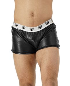 Bockle® Boxer Sports Gay White Leder Shorts Lederhose kurz Lamm Leder, XXL