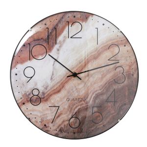 BOLTZE Wanduhr "Modina" aus Glas/Kunststoff in braun/weiß B30cm, Uhr