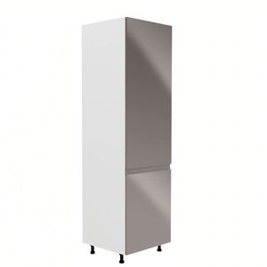 Kondela -Schrank auf dem Kühlschrank, weiß / grau Extra -Hochglanz, rechts, Aurora D60ZL