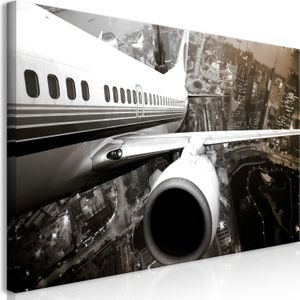 Wandbild Mega XXXL Stadt 250x125 cm Einteiliger XXL-Format Kunstdruck zur Selbstmontage Leinwandbilder moderne Bilder DIY Wanddekoration Wohnung Deko Flugzeug Landschaft d-B-0318-ak-e