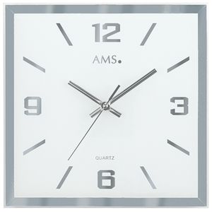 AMS Quarz-Wanduhr, Quarzwerk mit schleichender Sekunde, 27x27x4cm, 9324