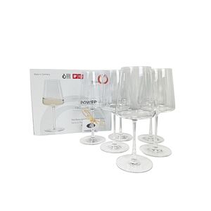 Stölzle Lausitz Power Weißweinkelch 402 ml 6er Set Weißweingläser spülmaschinenfest bleifreies Kristallglas hochwertige Qualität elegant und bruchbeständig 1590002